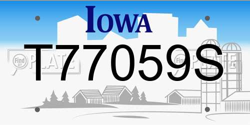 T77059S Iowa License Plate