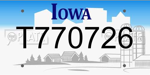 T770726 Iowa License Plate