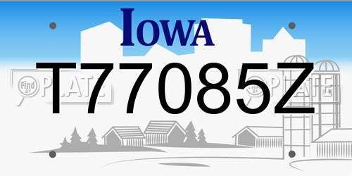 T77085Z Iowa License Plate