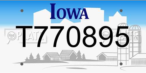 T770895 Iowa License Plate