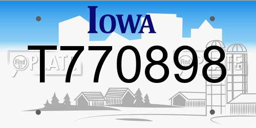 T770898 Iowa License Plate