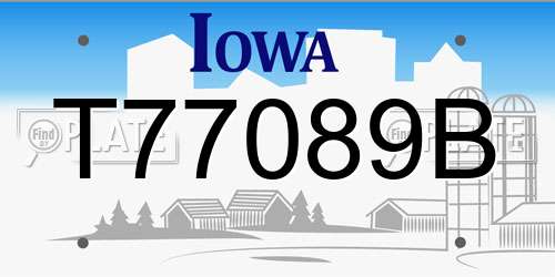 T77089B Iowa License Plate