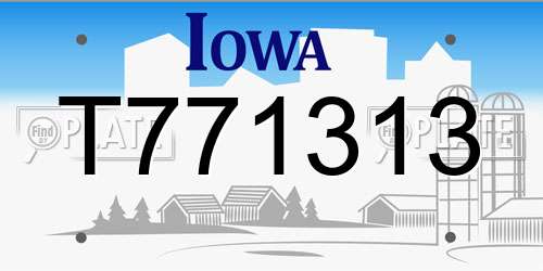T771313 Iowa License Plate