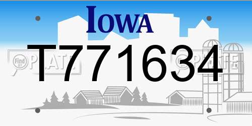 T771634 Iowa License Plate