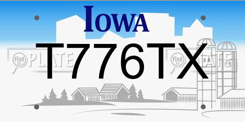 T776TX Iowa License Plate
