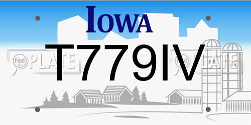 T779IV Iowa License Plate