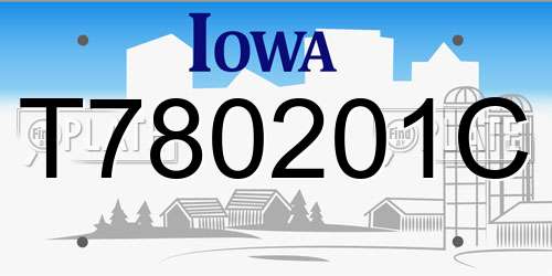T780201C Iowa License Plate