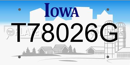 T78026G Iowa License Plate