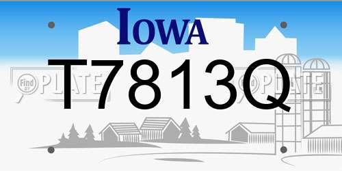 T7813Q Iowa License Plate