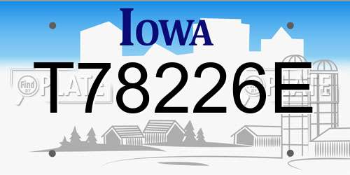 T78226E Iowa License Plate