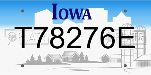 T78276E Iowa License Plate