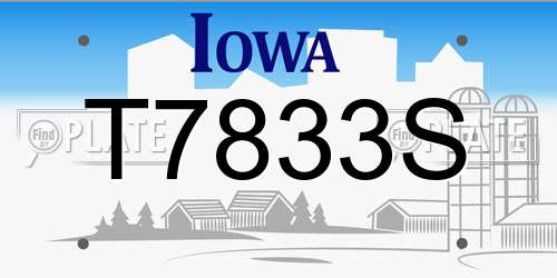 T7833S Iowa License Plate