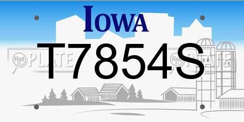 T7854S Iowa License Plate