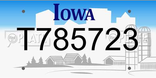 T785723 Iowa License Plate