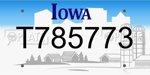 T785773 Iowa License Plate
