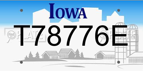 T78776E Iowa License Plate