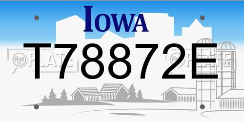 T78872E Iowa License Plate