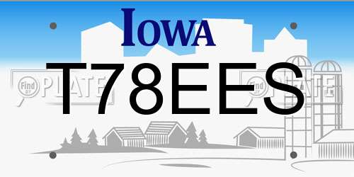 T78EES Iowa License Plate