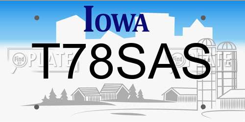 T78SAS Iowa License Plate