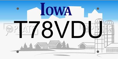 T78VDU Iowa License Plate