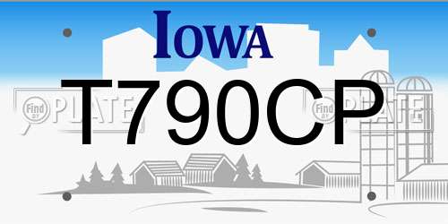T790CP Iowa License Plate