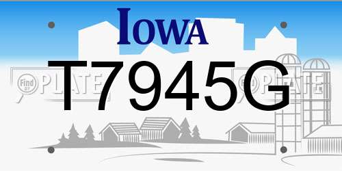 T7945G Iowa License Plate