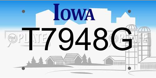 T7948G Iowa License Plate