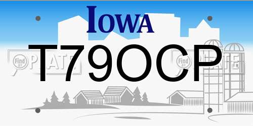T79OCP Iowa License Plate