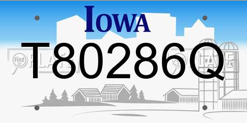 T80286Q Iowa License Plate