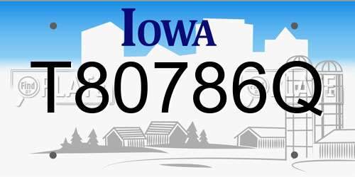 T80786Q Iowa License Plate