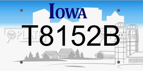 T8152B Iowa License Plate