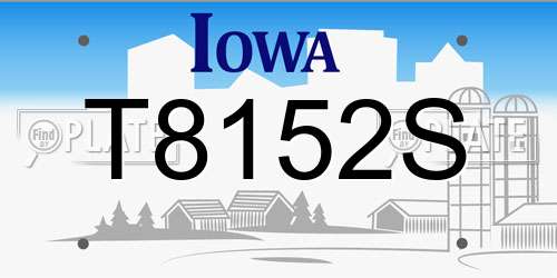 T8152S Iowa License Plate