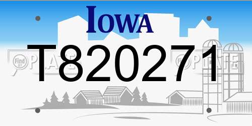 T820271 Iowa License Plate