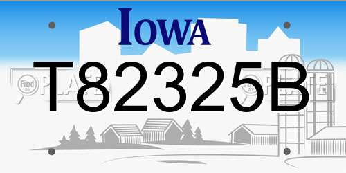 T82325B Iowa License Plate