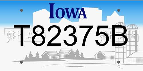 T82375B Iowa License Plate