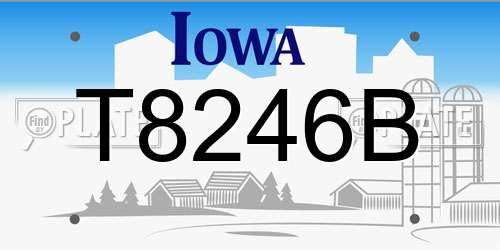 T8246B Iowa License Plate