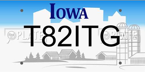 T82ITG Iowa License Plate