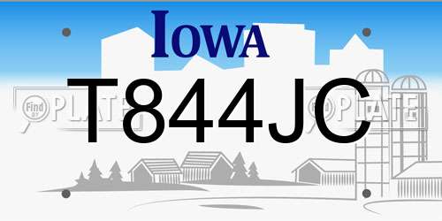 T844JC Iowa License Plate