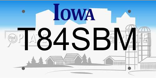 T84SBM Iowa License Plate