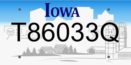 T86033Q Iowa License Plate