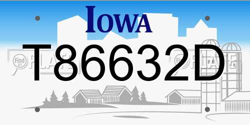 T86632D Iowa License Plate