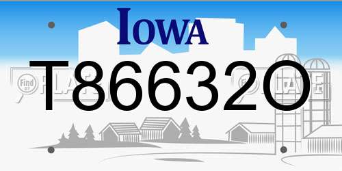 T86632O Iowa License Plate
