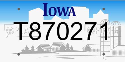 T870271 Iowa License Plate