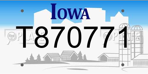 T870771 Iowa License Plate