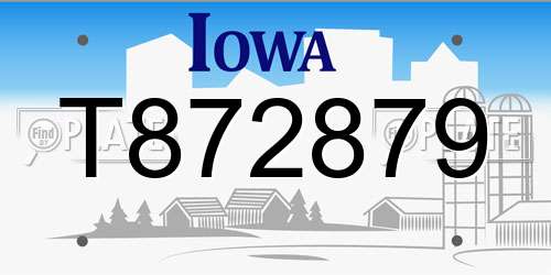 T872879 Iowa License Plate