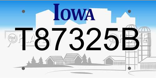 T87325B Iowa License Plate