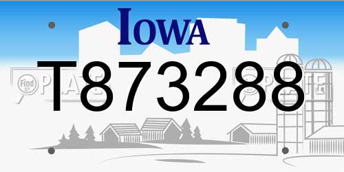 T873288 Iowa License Plate