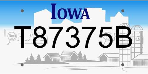 T87375B Iowa License Plate