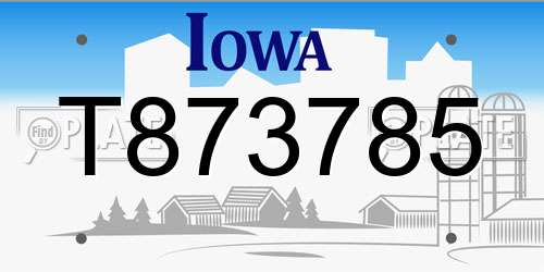 T873785 Iowa License Plate