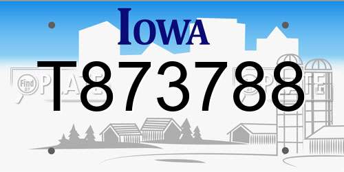 T873788 Iowa License Plate